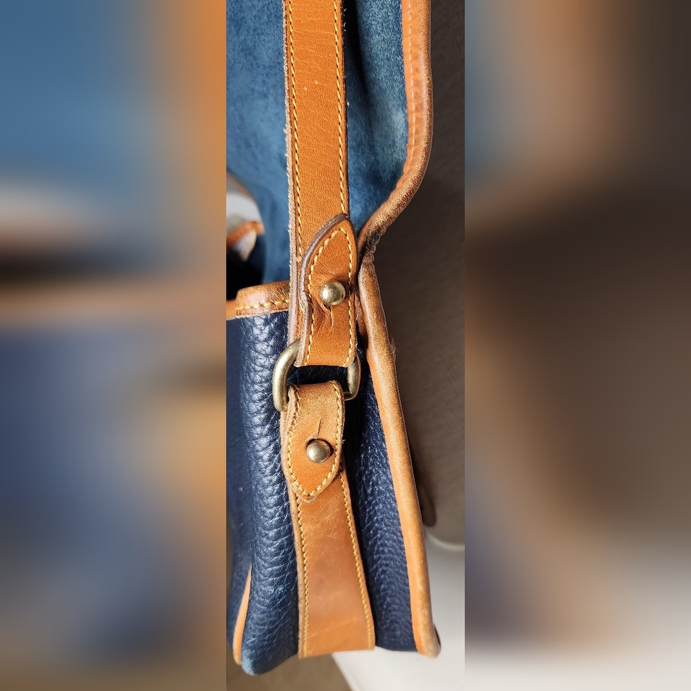 Dooney & Bourke vintage equestrian all weather leather crossbody bag, navy - Picture 15 of 16